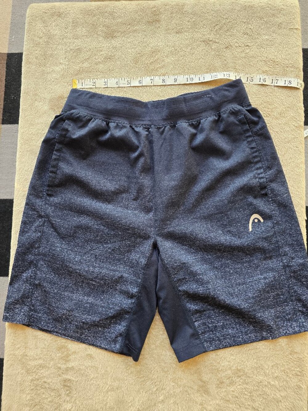HEAD Men's Break Point Shorts Medium Black Gray Heather Gym Athletic Tennis Pock
